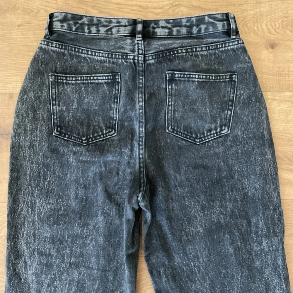 12th Tribe Black High Rise Straight Leg Jeans 26 Cotton Denim High Waisted - Picture 10 of 11